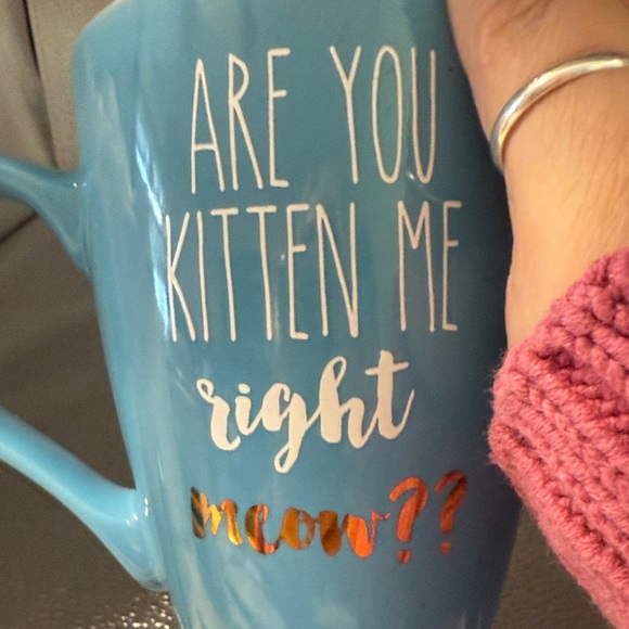 Blue Ceramic Mug with Fun Text - Picture 3 of 12